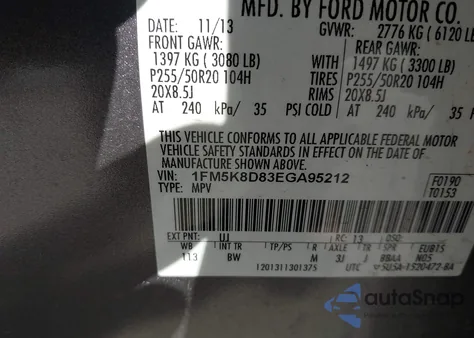 2014 Ford Explorer Xlt z USA, uszkodzony, nr VIN 1FM5K8D83EGA95212